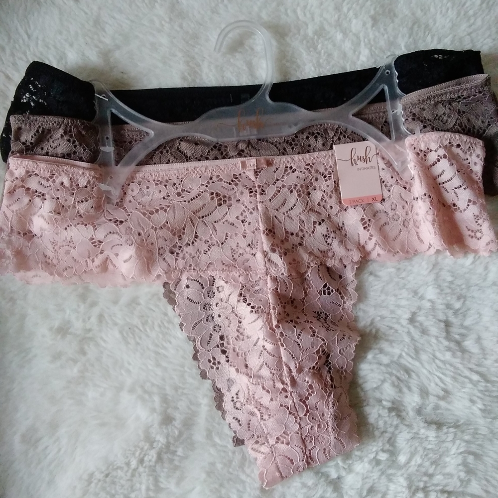 NWT HUSH INTIMATES 3pk LACE PANTIES XL